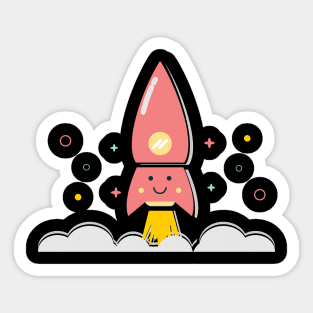 CUTE ROCKET Sticker